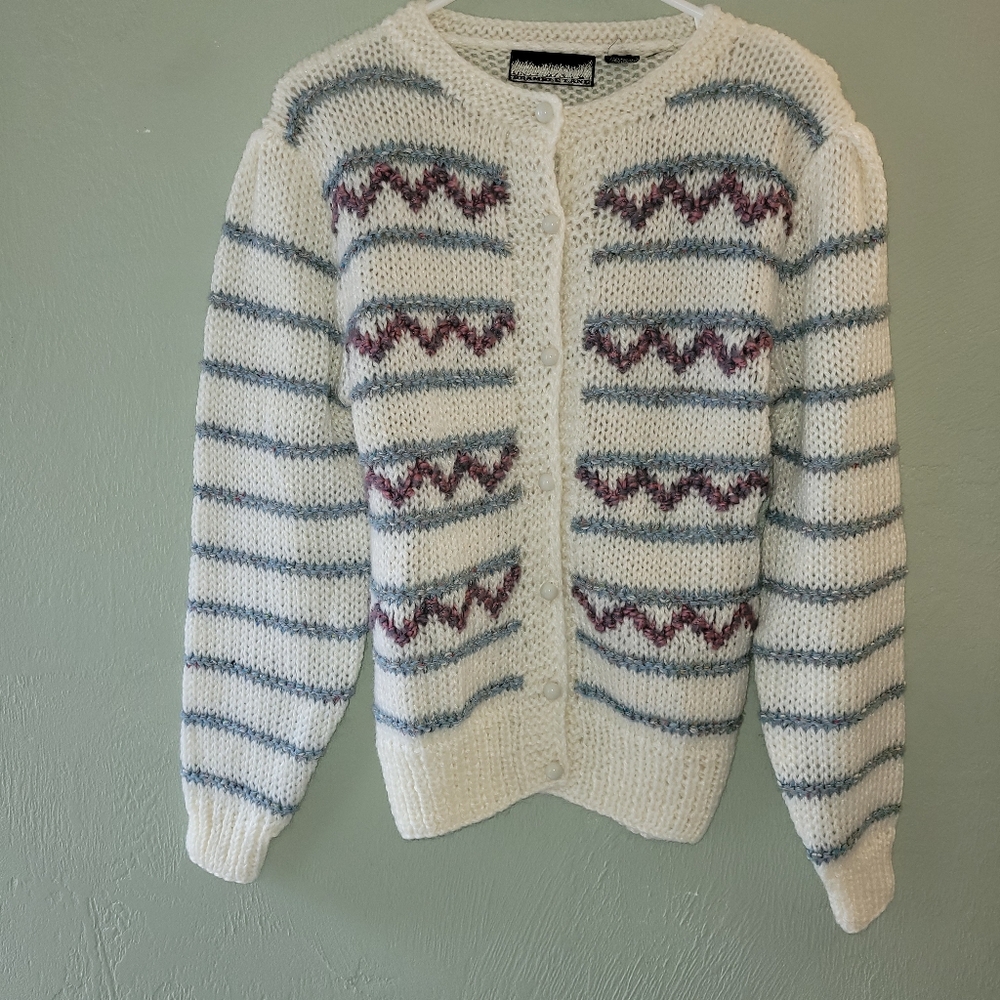 Bramble Lane Button Down Cardigan Sweater Multicolor Wmns Sz M Wool Blend